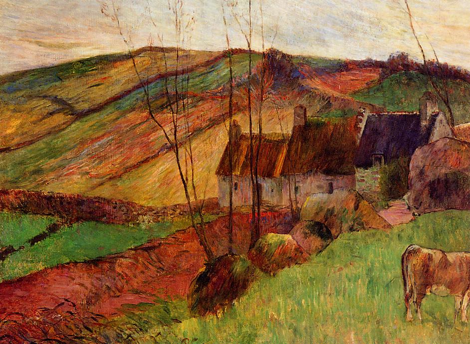 Cottages on Mount Sainte-Marguerite - Paul Gauguin Painting